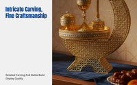 Arabic Style Incense Burner Set, Gold Hollow Iron Craft, Middle Eastern Home Decor Charcoal Holder