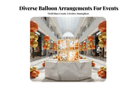 Event Orange Balloon Decoration, Scene Setup, Table & Floor Stand, Birthday, Festive Atmosphere