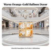Event Orange Balloon Decoration, Scene Setup, Table & Floor Stand, Birthday, Festive Atmosphere