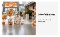 Event Orange Balloon Decoration, Scene Setup, Table & Floor Stand, Birthday, Festive Atmosphere