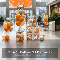 Event Orange Balloon Decoration, Scene Setup, Table & Floor Stand, Birthday, Festive Atmosphere