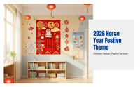 2026 Year of the Horse New Year Display Board, Kindergarten, Classroom, Lesson, Festive Scene, Party Prop
