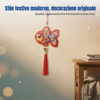 Year Fortunate Charm Colorful Chinese New Year Tassel Ornament Decoration for Office, Car