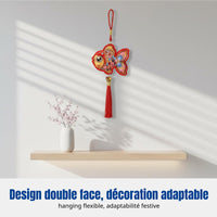 Year Fortunate Charm Colorful Chinese New Year Tassel Ornament Decoration for Office, Car