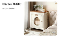 1 Piece Foldable Storage Box with Casters Flip Lid Cabinet Double Entry Modern Design No Assembly Needed Suitable for Home Organization Seasonal Storage