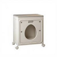 1 Piece Foldable Storage Box with Casters Flip Lid Cabinet Double Entry Modern Design No Assembly Needed Suitable for Home Organization Seasonal Storage