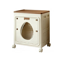 1 Piece Foldable Storage Box with Casters Flip Lid Cabinet Double Entry Modern Design No Assembly Needed Suitable for Home Organization Seasonal Storage
