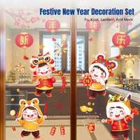 2026 Horse Year Glass Decal, Holiday Electrostatic Window Sticker, Kitchen New Year Home Decor, Waterproof PVC