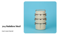 Insulated Stainless Steel Lunch Box, Portable Bento Box, Multicompartment Food Container with Lid, Office, Student