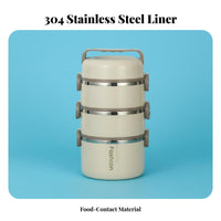 Insulated Stainless Steel Lunch Box, Portable Bento Box, Multicompartment Food Container with Lid, Office, Student
