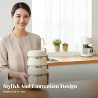 Insulated Stainless Steel Lunch Box, Portable Bento Box, Multicompartment Food Container with Lid, Office, Student