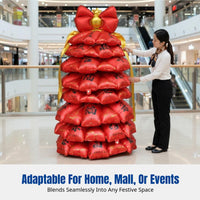 Christmas Balloon Wishing Tree, 2026 New Year Event Decor, Red Gold, Easy Setup