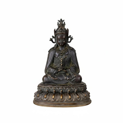Aged Bronze Buddha Statue, Alloy, Tibetan Yellow Jambhala, Home, Random