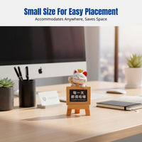 Modern Resin Fortune Cat, Blackboard Sign Desktop Decor, Feng Shui Wealth Cat for Office, Bedroom