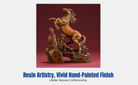Success Horse Figurine, Resin Craft, Office Decor, Living Room Decoration, Fortune Horse, Hand-Painted Chinese Design