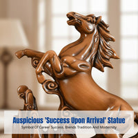 Success Horse Figurine, Resin Craft, Office Decor, Living Room Decoration, Fortune Horse, Hand-Painted Chinese Design
