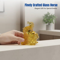 Zodiac Horse Crystal Figurine, Colorful Glass Ornament, Feng Shui Wealth Symbol, Home Office Decoration, Random Color, Various