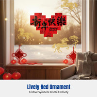 2026 Chinese New Year Window Clings, Horse Year Glass Door Decals, Festive Shop Decor, Removable PVC Window Stickers