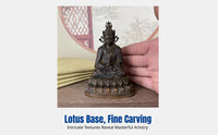 Aged Bronze Buddha Statue, Alloy, Tibetan Yellow Jambhala, Home, Random