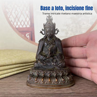 Aged Bronze Buddha Statue, Alloy, Tibetan Yellow Jambhala, Home, Random