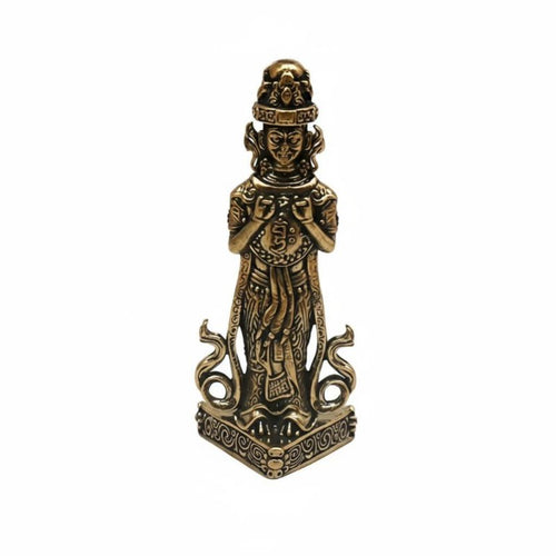 Brass Zaki Lhamo Buddhist Statue, Tibetan Deity, Home Art Decor
