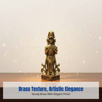 Brass Zaki Lhamo Buddhist Statue, Tibetan Deity, Home Art Decor
