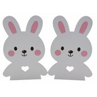 Cartoon Hare Iron Bookend, Anti-Slip Book Holder, Desk and Library Organizer