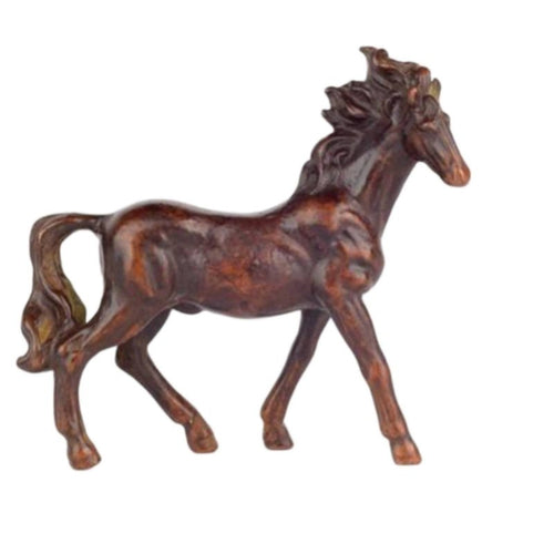 Bronze Alloy Horse Figurine, Desktop Decor, Vintage Craft, Success Symbol