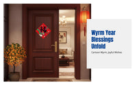 2024 Mythical Guardian Year Blessing Door Sticker, Square Holiday Decoration
