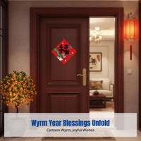 2024 Mythical Guardian Year Blessing Door Sticker, Square Holiday Decoration