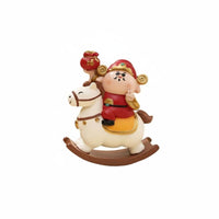 Chinese Fortune Horse Figurine, Resin Wealth God Desktop Decor, Entryway Table Ornament, Cartoon Blessing Gift