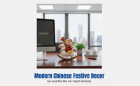 Chinese Fortune Horse Figurine, Resin Wealth God Desktop Decor, Entryway Table Ornament, Cartoon Blessing Gift
