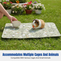 All-Season Small Animal Enclosure Base Mat, Thick Plush Pet Bed, Multi-Functional Sleeping Blanket, Random Cartoon Design, For Lop Rabbits, Guinea Pigs