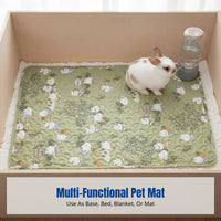 All-Season Small Animal Enclosure Base Mat, Thick Plush Pet Bed, Multi-Functional Sleeping Blanket, Random Cartoon Design, For Lop Rabbits, Guinea Pigs