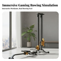 Rowing Machine, Multi-Functional Home Gym, Foldable Power Rack, Adjustable Resistance, Game Interactive, Strength Training