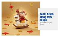 Desktop Fortune Horse Wobble Decor, Wealth God Entryway Ornament, Chinese Blessing Figurine