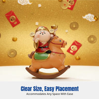 Desktop Fortune Horse Wobble Decor, Wealth God Entryway Ornament, Chinese Blessing Figurine