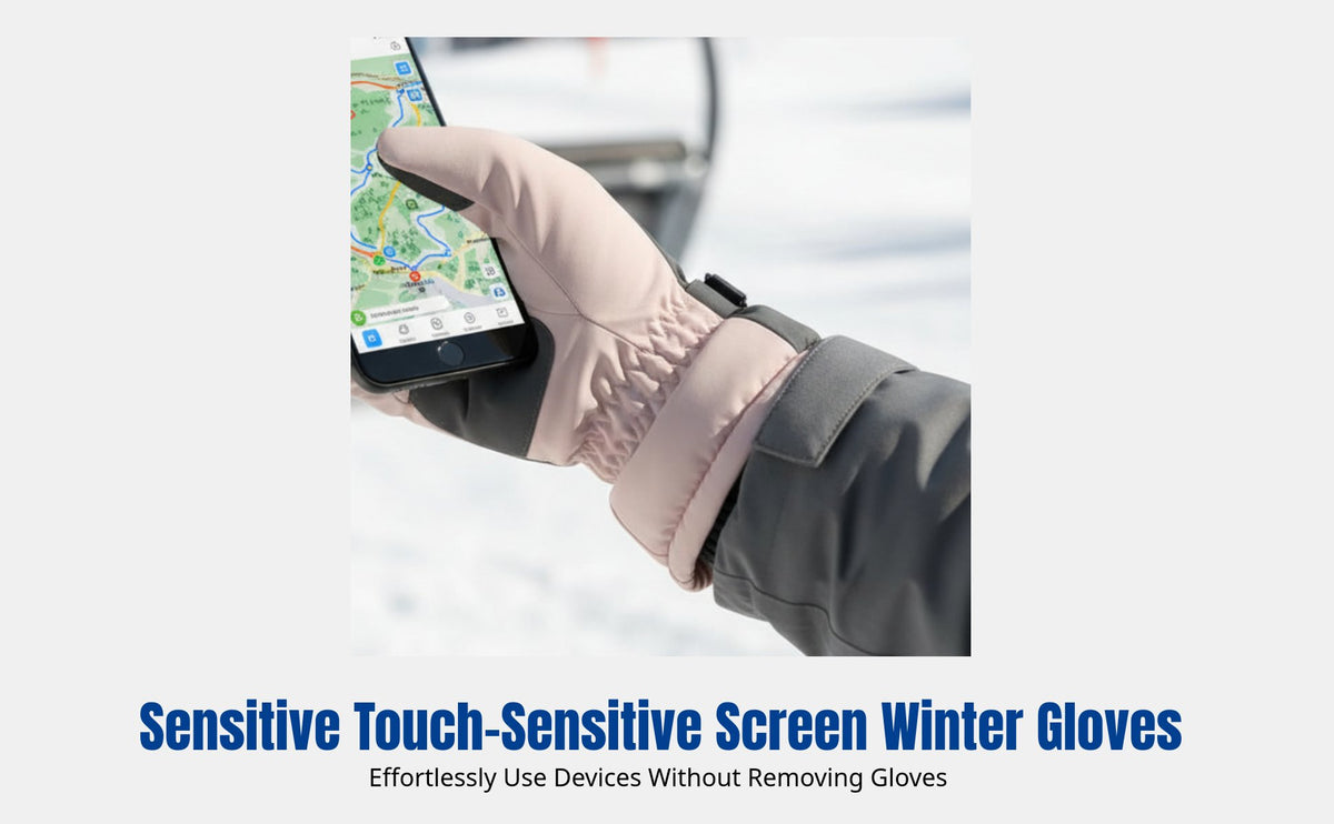 Ski Gloves, Winter Waterproof Thermal, Touchscreen, Windproof, Unisex, Outdoor Cycling Hiking