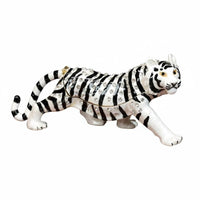 Jeweled Tiger Trinket Box Hand-Painted Enameled Tiger Figurine Box Handmade Craft Enameled Animal Figurine for Collectors, Women, Office, Desk