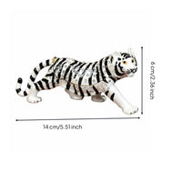 Jeweled Tiger Trinket Box Hand-Painted Enameled Tiger Figurine Box Handmade Craft Enameled Animal Figurine for Collectors, Women, Office, Desk
