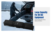 Ski Bag with Wheels, Universal Snowboard & Ski Gear Storage, Large Capacity, Waterproof, Durable, Multi-Carry Options