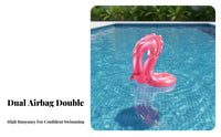 7th Generation Snake-Shaped Swimming Ring, Inflatable Thickened Kids Pool Float, Double air chamber coral