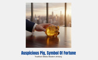 Crystal Pig Decor, Golden Pig, Zodiac Animal, Business Gift, Home Accent