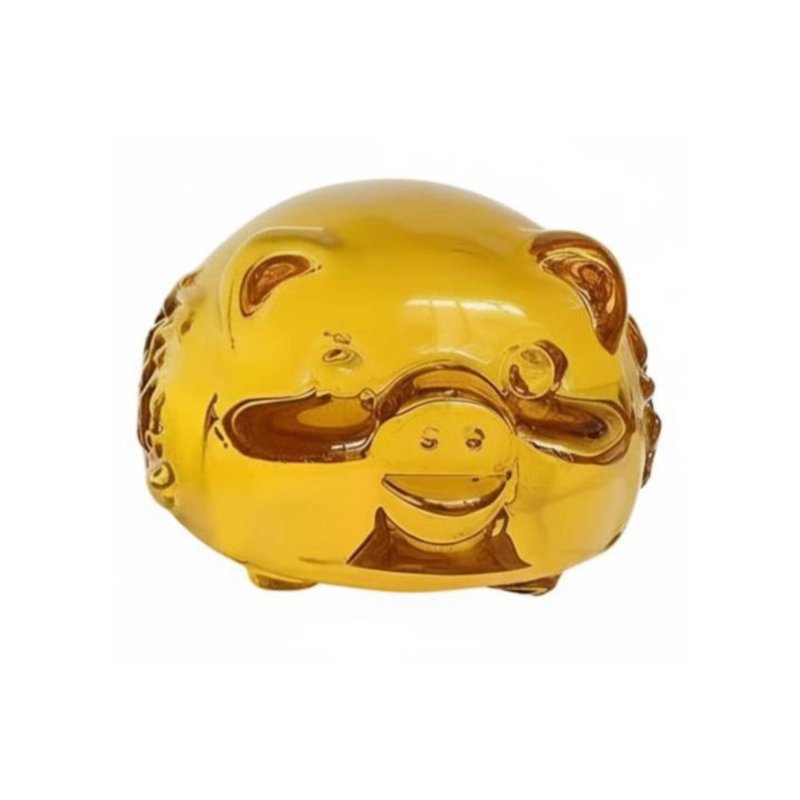 Crystal Pig Decor, Golden Pig, Zodiac Animal, Business Gift, Home Accent