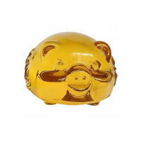 Crystal Pig Decor, Golden Pig, Zodiac Animal, Business Gift, Home Accent