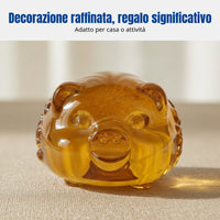 Crystal Pig Decor, Golden Pig, Zodiac Animal, Business Gift, Home Accent