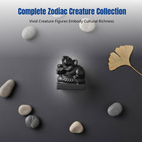 Natural Volcanic Glass Zodiac Decor, Polished Creature Figurine, Chinese Zodiac, Office Decoration, Random Design