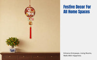 2026 Horse Year Decoration, Red & Gold Jacquard, Auspicious Fu Character, Seasonal Holiday Home Decor, Door Hanging, Chinese