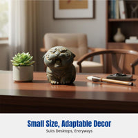 Resin Tiger Desktop Sculpture, Chinese Zodiac Mini Ornament, Creative Cast Iron Look Decor