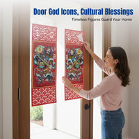 Flannel Gold Foil Door God Sticker, Waterproof, Weatherproof, Holiday Decor, Yuchi Gong, Qin Qiong, Jingde